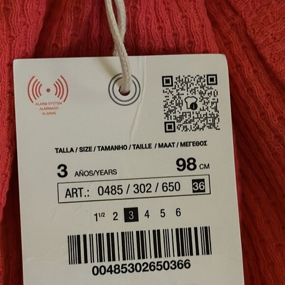 ZARA Kids | Coral Red | COMBINATION EMBROIDERED DRESS - Picture 5 of 6